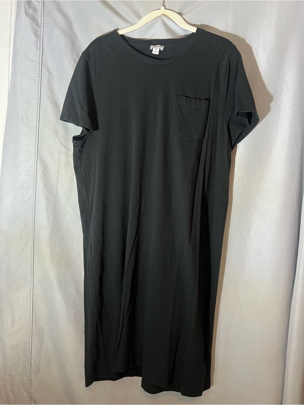 J. Crew Black Pocket T-Shirt Midi Dress